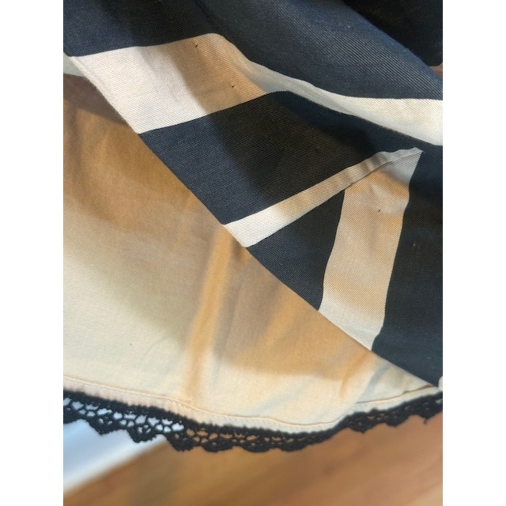 Leifsdottir Anthropologie Striped Halter Dress Sz 12 Silk Cotton Blend Black Tan - Picture 6 of 13